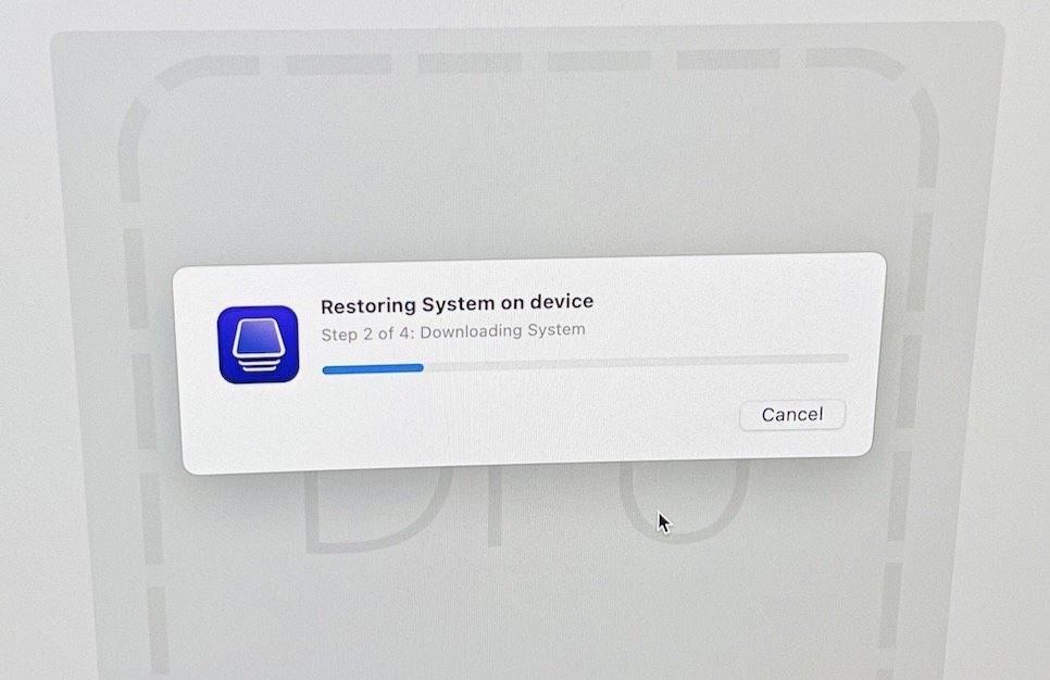 Restoring processin Apple Configurator