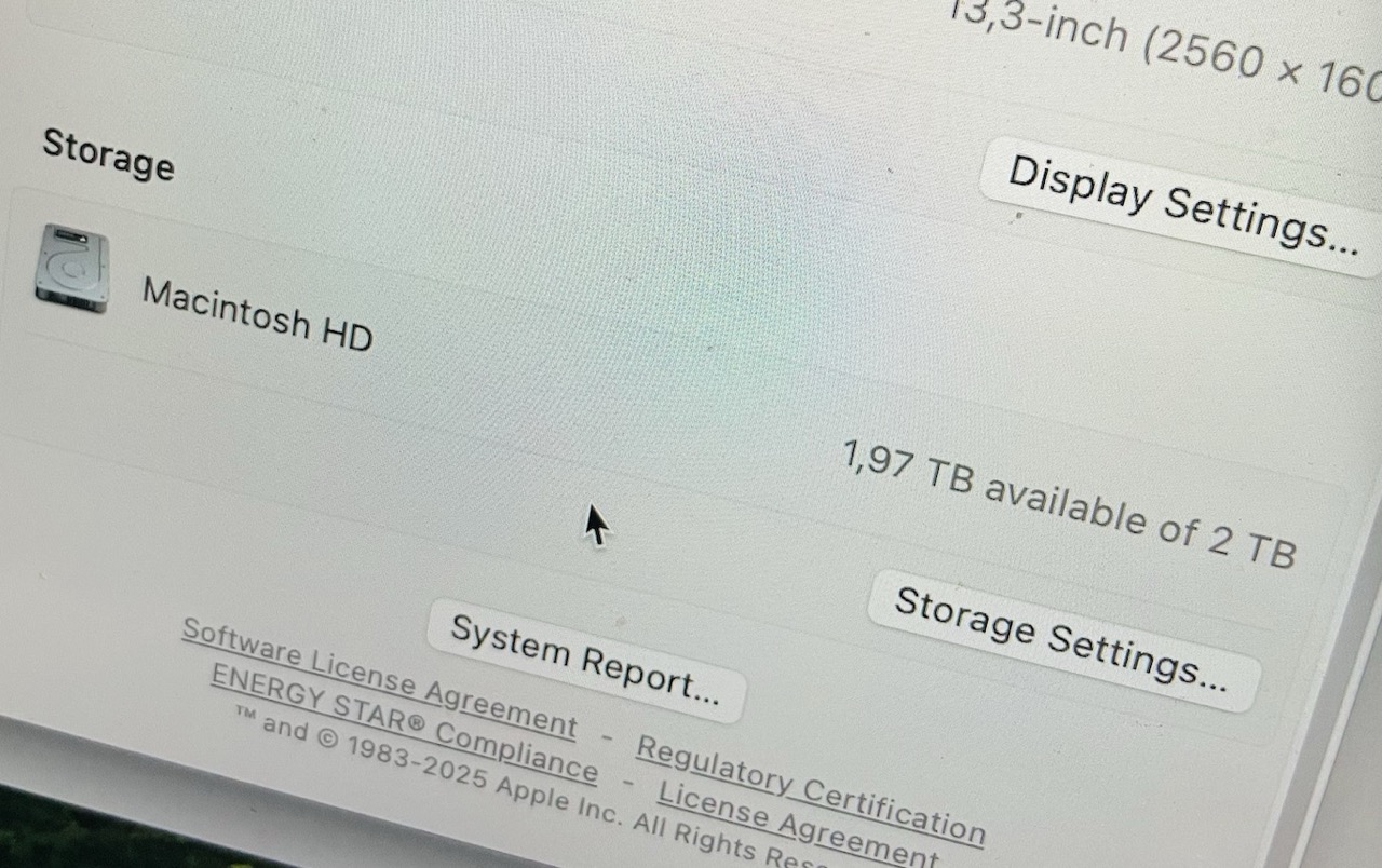 System Storage Report - 2TB