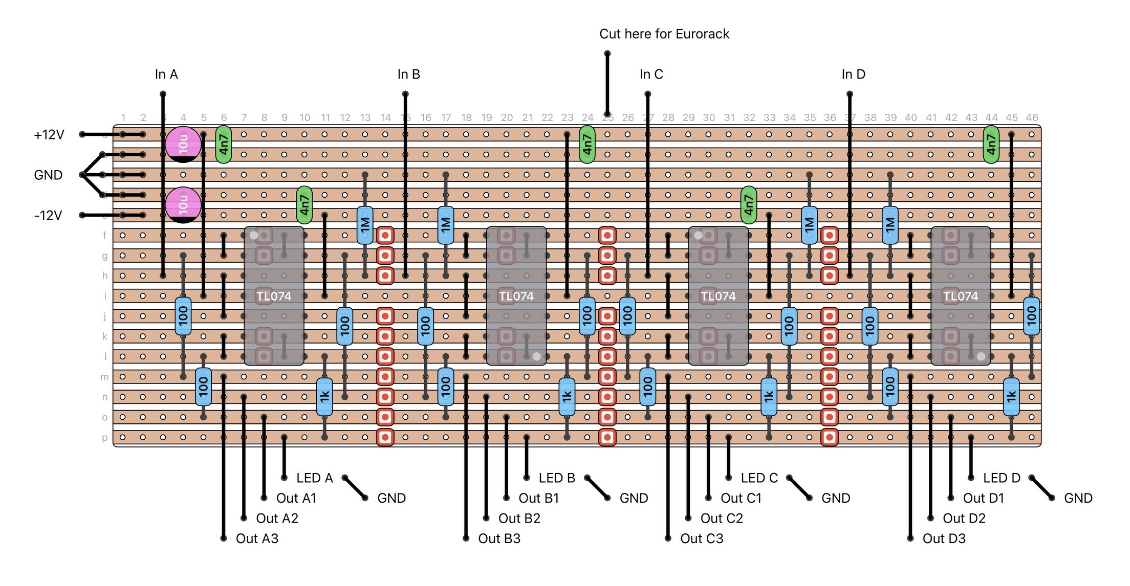 Buffered Multiple 4x3 Stripboard
